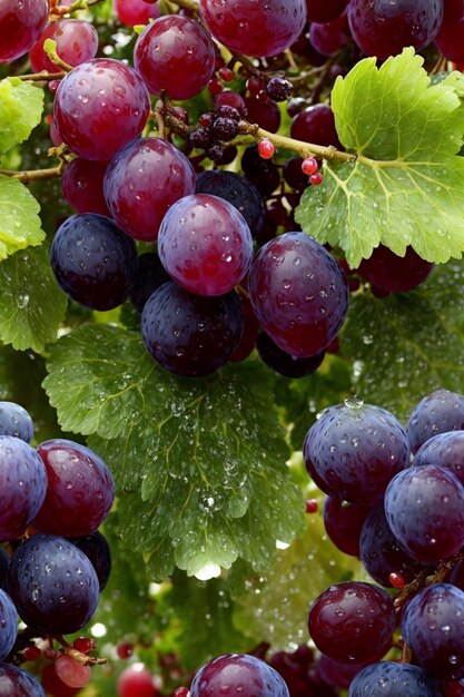 photo of grape bunch macro detail