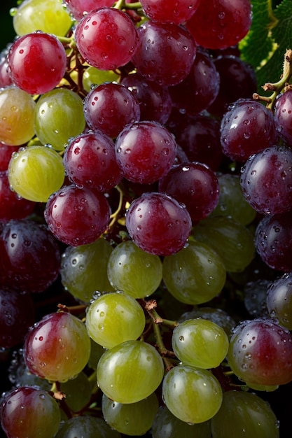 photo of grape bunch macro detail