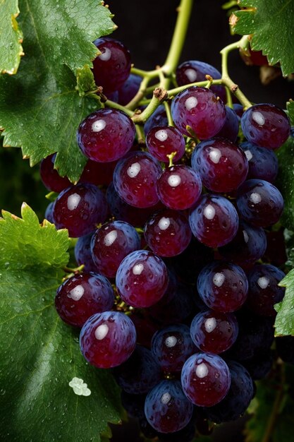 photo of grape bunch macro detail