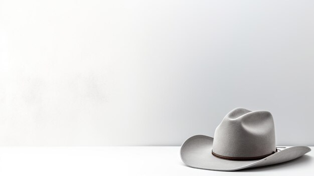 Photo photo of gray cowboy hat isolated on white background