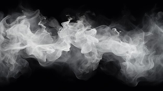 Photo gray smoke in black