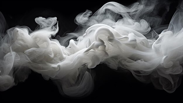 Photo gray smoke in black