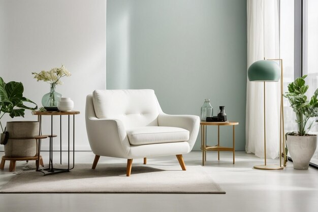 photo gray sofa in brown living room with copy space