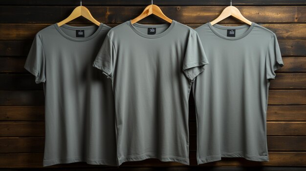 Photo gray tshirts with copy space mockup