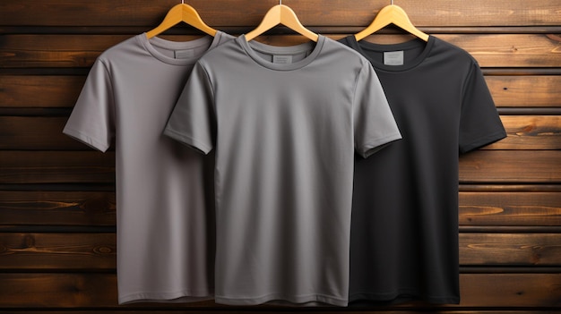 Photo gray tshirts with copy space mockup