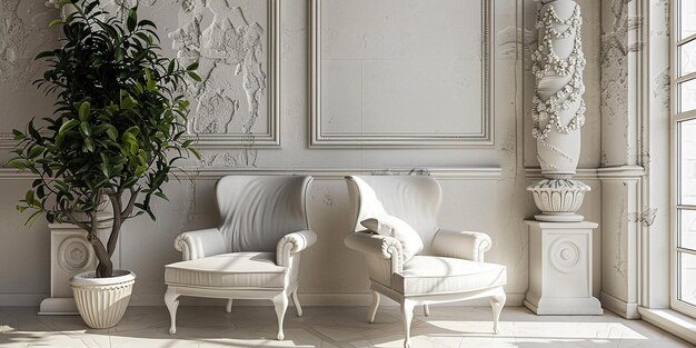 Photo photo of greek armchair interior