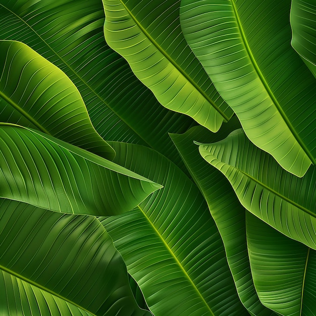 Photo of Green Banana Leaf Background