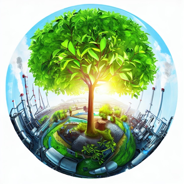 Photo a green earth energy concept background