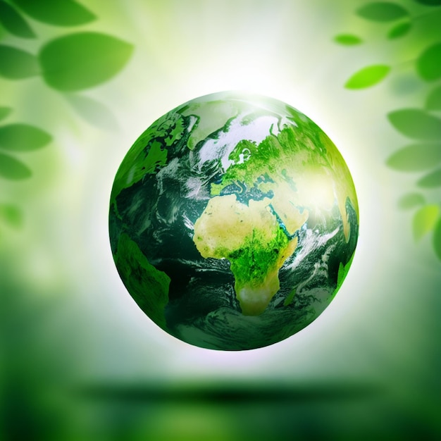 Photo a green earth environment day background