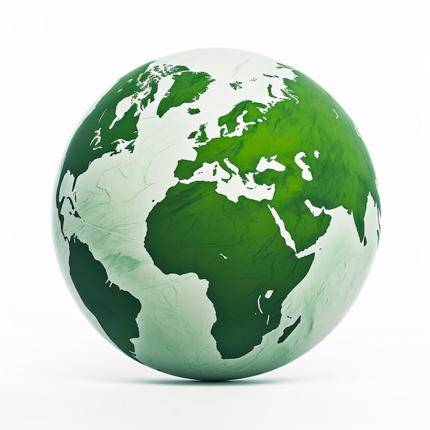 Photo a green globe with the word generat ai