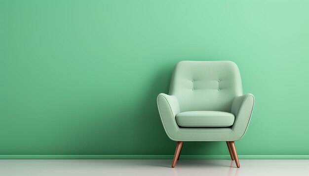 Photo green living room with a green chair generator by ai