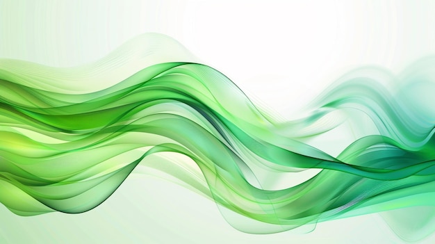 photo of green waves on a white background ai generated
