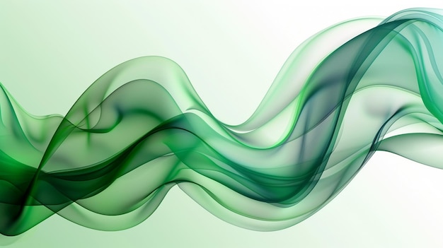 Photo of Green waves on a white background Ai Generated