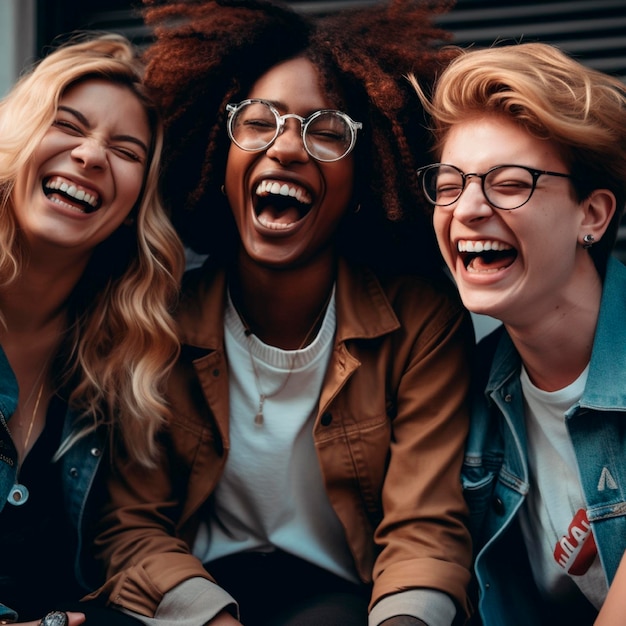 Photo of a group of people AI generated World Laughter Day