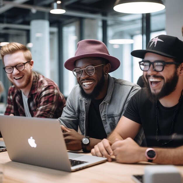 Photo group of people working out business plan in an office