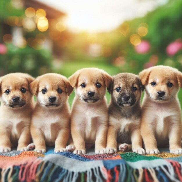 Foto ritratto di gruppo di cuccioli adorabili