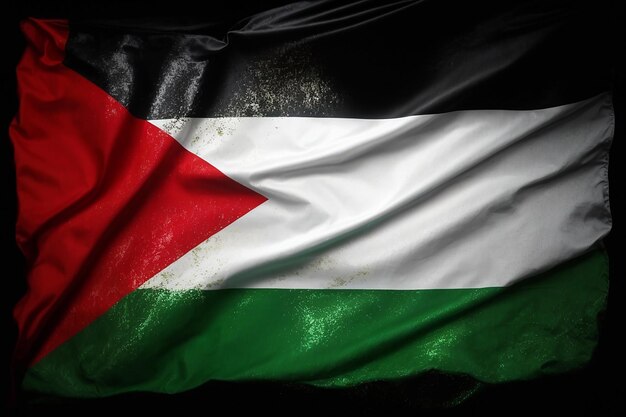 Photo photo grunge palestine flag palestine flag with grunge texture brush stroke