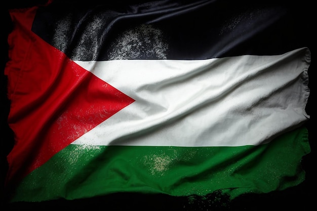 Foto foto grunge bandiera palestinese bandiera palestinese con tratto di pennello di texture grunge