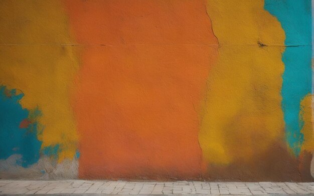 色鮮やかなテクスチャを持つグランジの壁の背景の写真