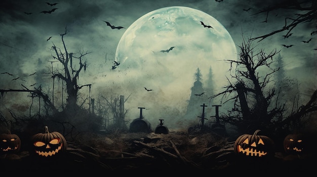 Photo halloween background with dark grunge effect