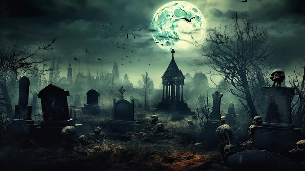 Photo halloween background with dark grunge effect