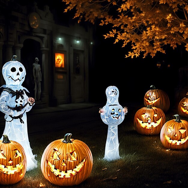 写真 恐ろしいカボチャとハロウィーンの写真