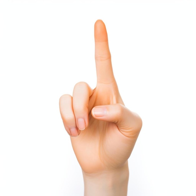 photo of hand showing sign of okay on a white background
