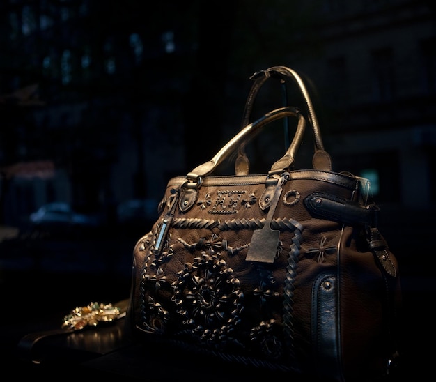 Photo of a handbag exposed in a shopwindow