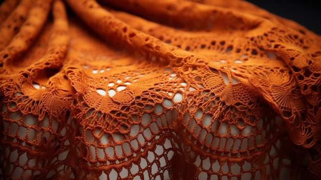 A photo of a handknit shawl with lace details