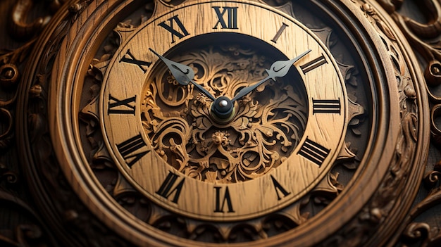 A photo of a handmade wooden clock