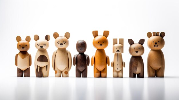 Photo a photo of handmade wooden toys