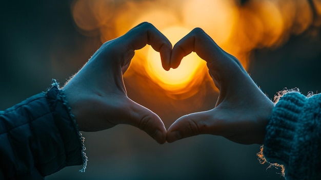 Photo of hands forming a heart shape with excellent quality