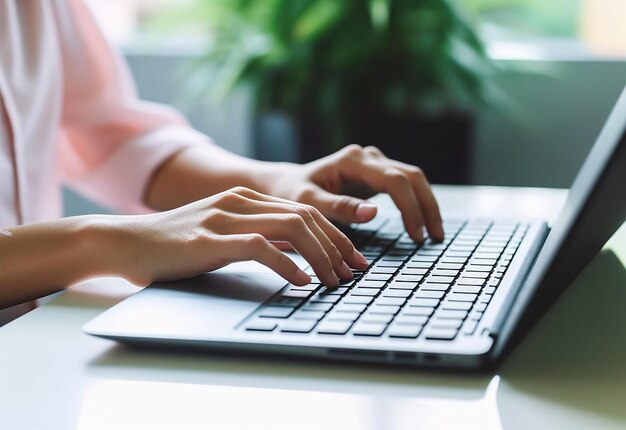 Photo photo of hands on laptop keyboard while typing