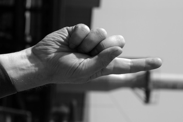 photo hands of the men working at the moment