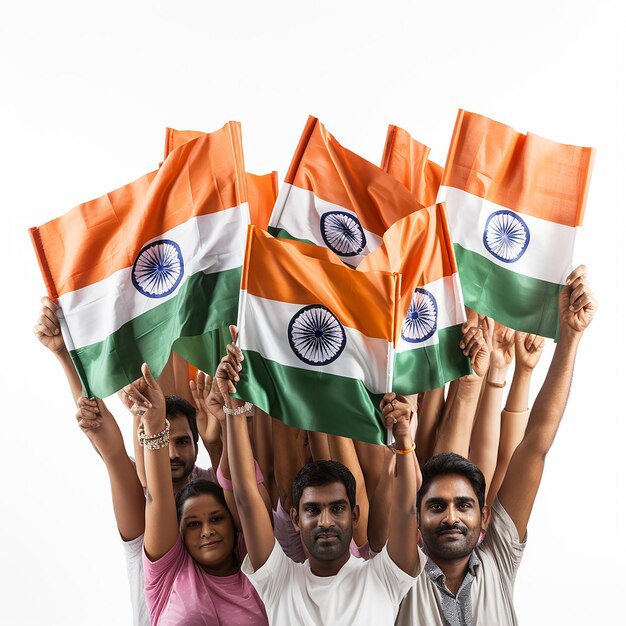 photo hands waving flags of india