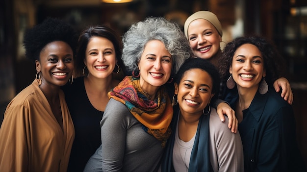 photo happy businesswomen celebrating success generated by AI