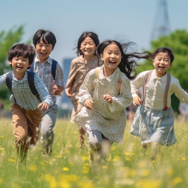 幸せな子供の日を祝った写真