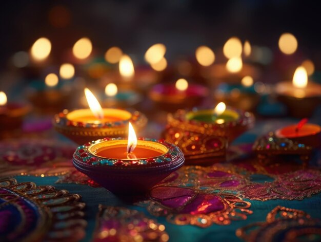 Photo happy diwali indian festival background with candles diwali day happy diwali day