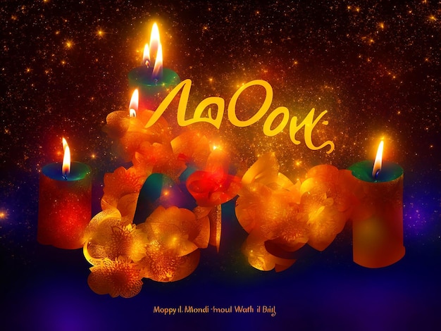 Photo happy diwali indian festival background with candles diwali day happy diwali day