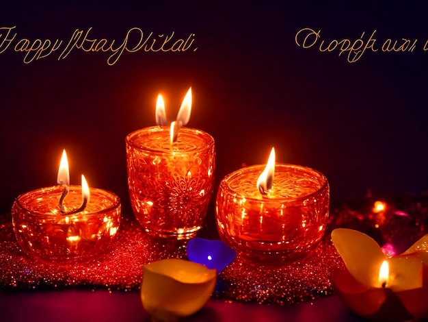 Photo happy diwali indian festival background with candles diwali day happy diwali day