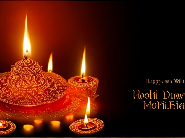 Photo happy diwali indian festival background with candles diwali day happy diwali day