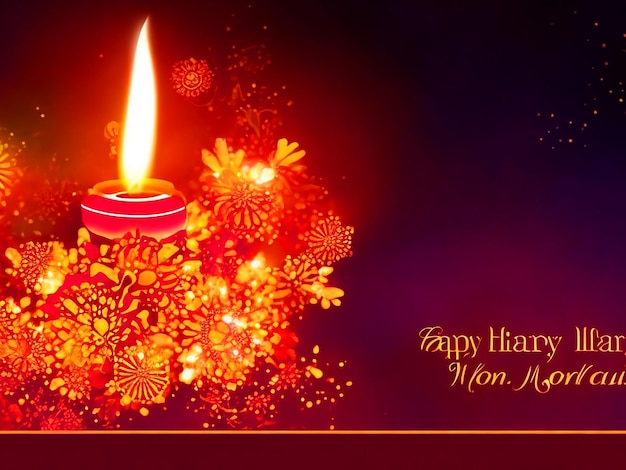 Photo happy diwali indian festival background with candles diwali day happy diwali day