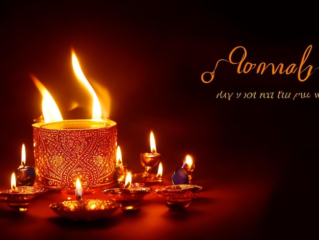 Photo happy diwali indian festival background with candles diwali day happy diwali day