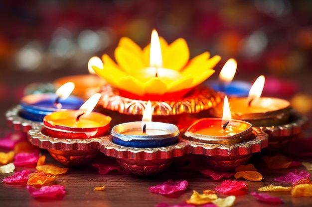 Фото счастливого Дивали индийский фестиваль фон с свечами день Дивали счастливый день Дивали