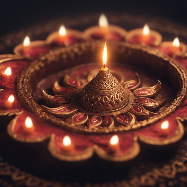 Photo photo happy diwali indian festival background with candles diwali day happy diwali day