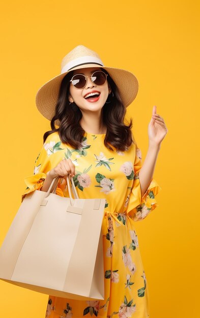 Photo of happy excited shopping girls with colorful bags