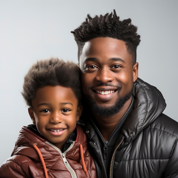 photo of happy father and children celebrating father's day