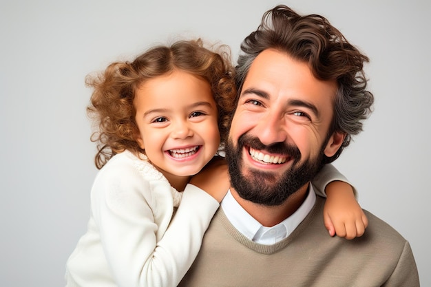 photo of happy father and daughter