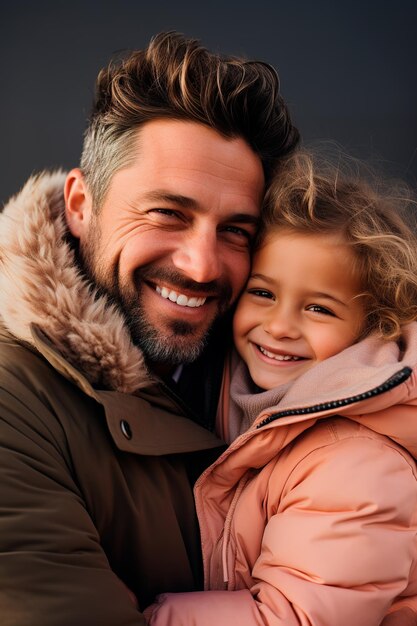 photo of happy father and daughter