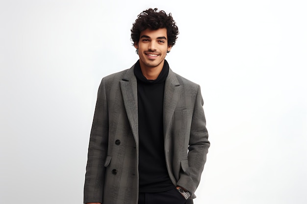 Photo of a Happy Man on White Studio Background